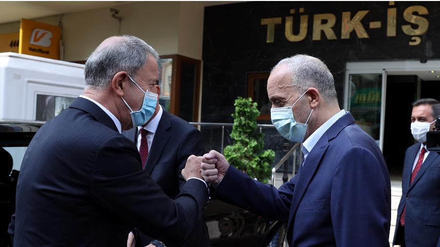 MİLLİ SAVUNMA BAKANI HULUSİ AKAR KONFEDERASYONUMUZ TÜRK-İŞ’E ZİYARET GERÇEKLEŞTİRDİ